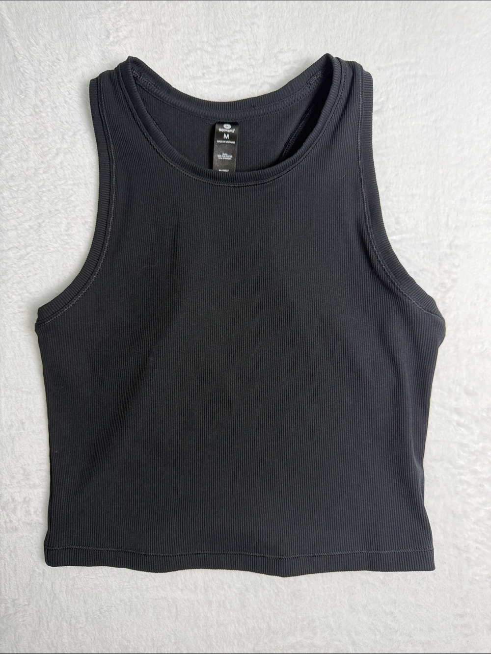 Women's Black Ribbed Tank Top Size Medium